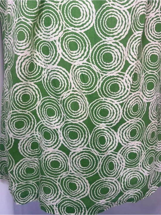 Boden Short Sleeve Scoop Neck Top Green & White Circles Size 10 Cotton - Picture 6 of 8